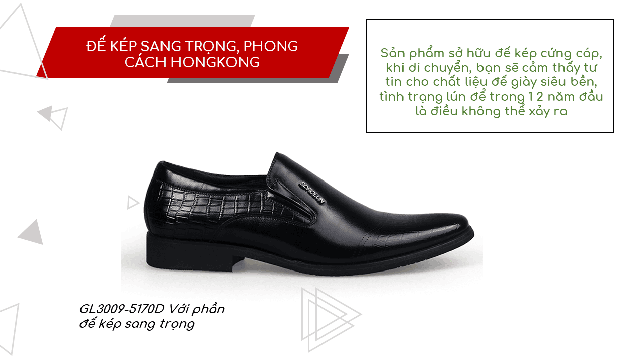 Giày lười sdrolun nhập khẩu đen ánh quang 2018; Mã số GL30095170D9